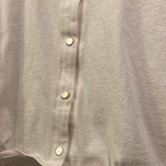 BEAMS Heart - White Button down V neck Short sleeve blouse shirt - Picture 10 of 15